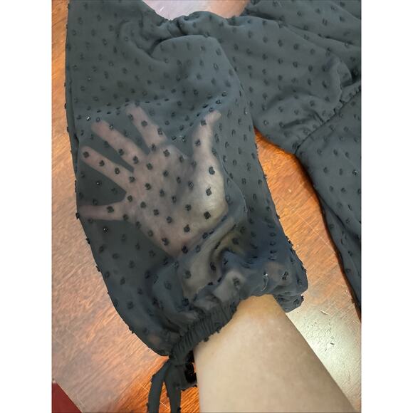 Speechless Milkmaid Whimsigoth Mini Dress Size M Sheer Sleeve Swiss Dot Hoco - Picture 8 of 8